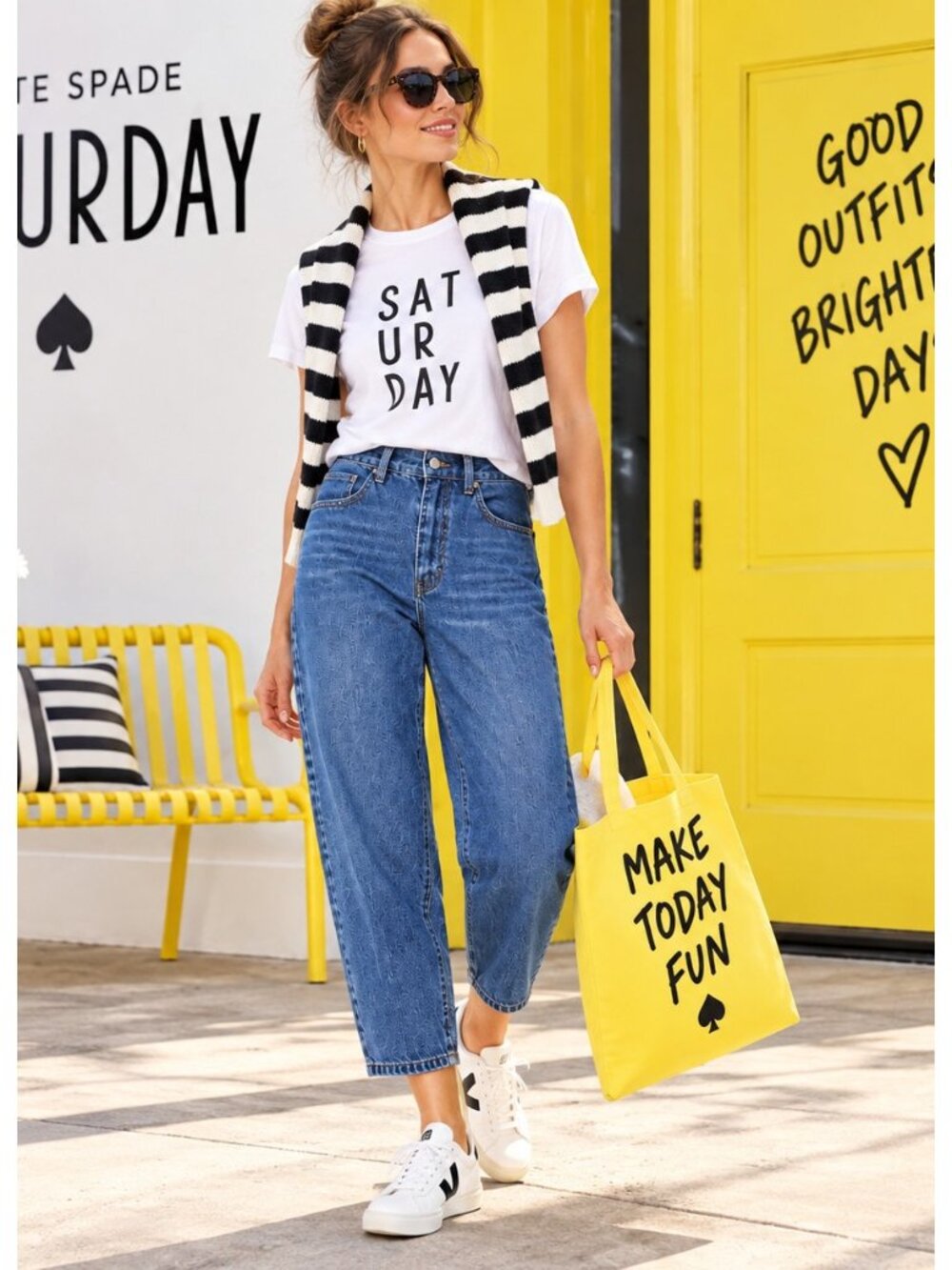 Kate Spade Saturday Cropped Jeans Women's 27 Blue 100% Cotton Barrel Leg